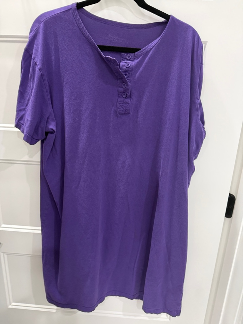 Purple Women's Short Sleeve Henley Pajama Top